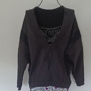 Lululemon Black Deep V-Neck Oversized Sweatshirt